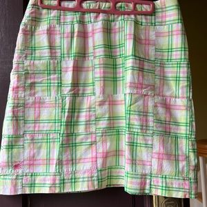 Lilly Pulitzer pink/green plaid skirt
